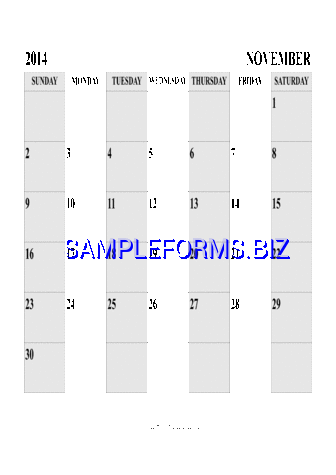 November 2014 Calendar 2 pdf free